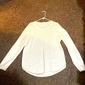 White sweater with elbow patch